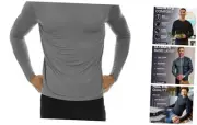 Thermal Shirts for Men Long Sleeve Thermal Compression X-Small Grey Crewneck