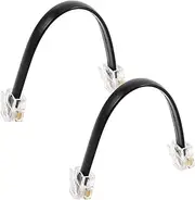 2PCS Core Flat Telephone Cable for Easy Wiring Short Panel Connection Line for Space Saving Design with Signal Transmission and Versatile Use