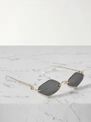 [GUCCI EYEWEAR] GUCCI EYEWEAR - Hexagon-frame Gold-tone Sunglasses - One size One size Gold