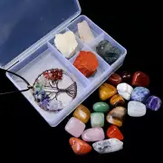 Chakra Healing Crystals Quartz Set Tree Of Life Gem Stone Necklace Starter Kit