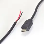 2pcs Micro USB Male Plug Cable to Bare Wire DC Power Pigtail Cable 22AWG 5V 3A