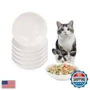 Ceramic Cat Food Bowl Set - Wide Shallow Cat Bowl for Whisker Fatigue Relief