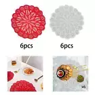 6x Lace Placemats Anti Slip Cup Mat for Countertop Dining Table Household
