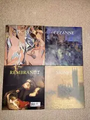 4 Books Vintage Lot Picasso Cezanne Rembrandt Monet