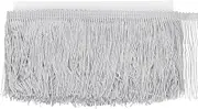 uxcell Chainette Fringe Trim, 5 Yards of 4" Polyester Braid Tassel Trim for DIY Crafts/Latin Dress/Lamp Shade Decoration/Wedding Dress/Sewing/Clothing Fringe Thread Yarn [Silver Gray]