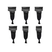 Pool Snooker Billiard Table Pockets complete set BLACK Leatherette Black Net SET