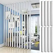 Aluminum Wall Partition Posts Room Divider, Privacy Screens Columnar Floor to Ceiling, Metal Slat Wall Divider Grille Screen Room Separator, No Drilling(8 Pcs,175cm/68.8in/5.74ft)