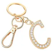 Keychain for Women Purse Charms for Handbags Crystal Alphabet Initial Letter:c