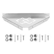 Stainless Steel Triangular Storage Shelf Shower Corner Shelf Rack Organizer for Home HotelPunching Type