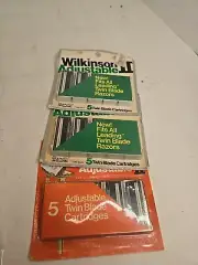 3 NIP Vintage Wilkinson Razor 15 Twin Blade Replacements Schick II Gillette II