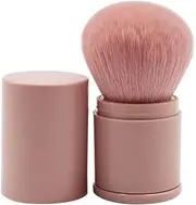 Retractable Kabuki Foundation Brush Portable Makeup Brush Travel Face Blush Brush for Powder Mineral Foundation Blending Blush