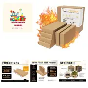 USM-6 Heavy Duty Fire Bricks for Forge 2760F Pack of 6 Fire Pit, Wood Stoves,...