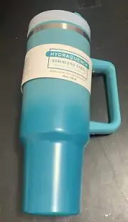 Hydraquench Stainless Steel Insulated Tumbler with Handle Teal 40 oz Brand New