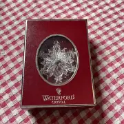 RARE Waterford 2008 CRYSTAL SNOW FLAKE PIERCED ORNAMENT MIB W Hanger, Bag, Paper