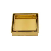 Radiant Centre Square Floor Waste - Tile Insert - 100mm x 100mm - Brushed Gold (50mm outlet)