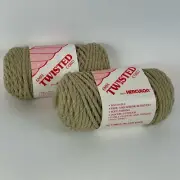 Vintage 70s Wenco 6mm Braided Macrame Cord 90 Yards Lot of 2 Beige/Tan