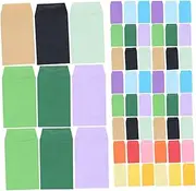 SEWACC 100pcs Mini Colored Envelopes: 9x6cm Tiny Adhesive Seal Bags - Coin Stamps Token Storage Pocket - Crafting Scrapbooking Supplies for Small Items