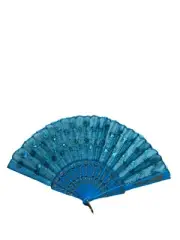 Portable Hand Fan Abanico De Mano Yemaya Asesu Santería Ifa