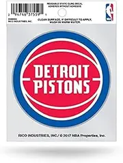 Rico Industries NBA Pistons Detroit Small Static Cling Sports Fan Home Decor, Multicolor, One Size