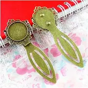 Bookmark 8PCS 20MM Inner Antique Bronze Plated Vintage Bookmark Base Cameo Setting DIY Jewelry Accessories Bookmarks