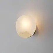 7.8in Wall Sconce, Nordic Style Copper Wall Lamp Fixtures, E14 Natural Marble Wall Lights, Wall Mount for Bedroom, Stairs, Living Room, Vanity, Bedside, Hallway(Gold)