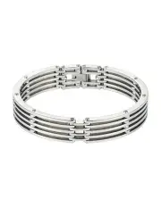 [Cudworth] Polished Stainless Steel Cutout Bangle And Bracelet in Silver