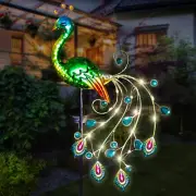 Solar Garden Lights, 39 Inch Height Outdoor Metal Peacock Decorative Garden Stak