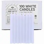 Culpitt Select White Birthday Candles, Pack of 100, 51mm Plain Celebration Cake Candles for Party, Birthday, Treats
