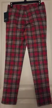 Crown & Ivy Red Plaid Pants Girl 16