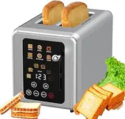 Smart Toaster, Toaster 2 Slices, Digital Toaster with Display, 6 Bread Types & 6 Shade Settings, Wide Slots Toaster, Defrost Functions, Home Toast Waffle