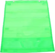 BUTIFULSIC Wall Bag File Folders Cards Learning Goals Pocket Chart Hanger Storage Bag Clear Wall Pocket Calendar Porket Chart Wall Storage Pockets Book Pouches Green Polyester
