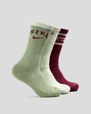 [Nike] Nike Women's Everyday Plus Crew Socks Pack Size Medium M Multicolor