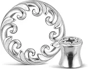 [Casvort] 2 PCS Hypoallergenic 0G-5/8 Artistic Spiral Ear Gauges 316 Surgical Stainless Steel Comfortable Screw Back Ear Tunnels Plugs Body Piercing Jewelry