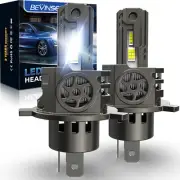 Bevinsee H4 LED Headlight Bulbs High/Low Beam Fog Light Super White 100W 20000LM (for: Smart)