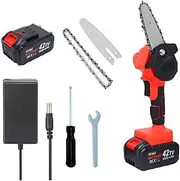 42V Cordless Mini Chainsaw, 4-Inch Portable Handheld Chain Saw with Rechargeble Battery for Wood Cutting, Tree Branches Shears Pruning, Courtyard, Household and Garden