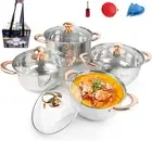 "11-Piece Stainless Steel Cookware Set, Induction-Ready, Oven & Dishwasher Safe,