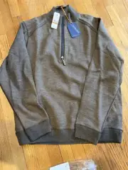 NWT TOMMY BAHAMA REVERSIBLE TAPENADE HEATHER 1/4 ZIP SWEATER SZ SM RETAIL $99.50