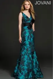Jovani black/teal evening MOB gown style 99316 size 8