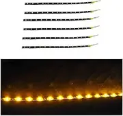 Car LED Strip Light, DC 12V Waterproof Light Strip for Cars, 6PCS 15 SMD Cuttable Connectable Car Underglow Decoration, Led Interior Exterior Lights Strip for Bedroom Mirror Kitchen (Yellow)