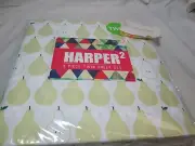 NEW Harper 2 Green PEARS Twin Sheet Set (3 pieces) ~ Light green and white