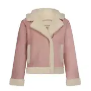 NEW Koolaburra by Ugg faux shearling jacket, Pink, Girls Size 14-16, MSRP: $100