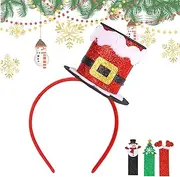 [Lmyit] Christmas Party Headbands,Soft Red Green Silver Elastic Christmas Headgear - Comfortable Classic Christmas Decorations for Kid