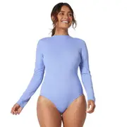 Tahwalhi Womens Nostalgic Geo Long Sleeve Open Back One Piece Swimsuit