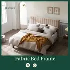 Zinus Fabric Bed Frame Double King Queen Tall Headboard