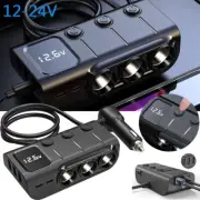 3 Way 12V 24V Multi Socket Car Cigarette Lighter Splitter USB Charger Adapter AU