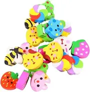 JOINPAYA 50Pcs Bulk Mini Erasers Cute Cartoon Fruit Design Rubber for Classroom Play Fun Stationery Present for Collecting Decorating