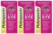 POLYSPORIN Antibiotic Pink Eye Eye Drops Relief Treatment Formula 15ml (3 Pack)