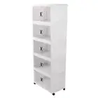 5 Layers Foldable Storage Cabinet Plastic Storage Containers With 4