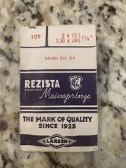 Vintage Larsen Rezista Mainspring Watch part No. 109 2x13/1.10x.08 Gruen 210 211
