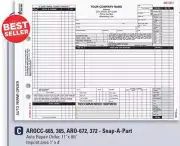 Auto Repair Order / Snap-A-Part Carbonless 4 Part / 8.5" x 11" / AROCC-665
